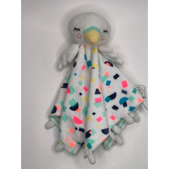 Oh Joy! Other - Oh Joy! Bird Baby Security Blanket Lovey One Size White Neon Geometric Confetti